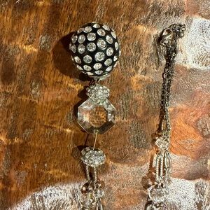 Elegant Black and Silver Crystal Necklace